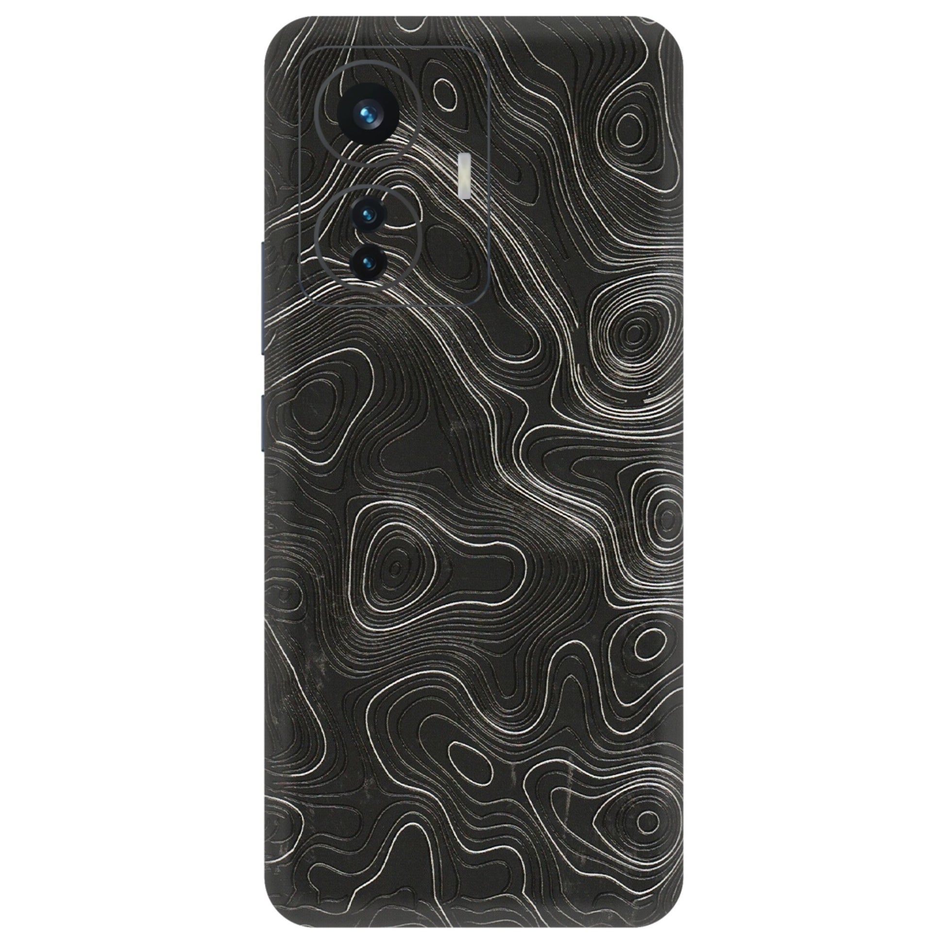 IQOO Phone Skins (All Models) - Abstract White Line Map - 3D Embossed Finish (L-269) IQOO Z6 PRO 5G