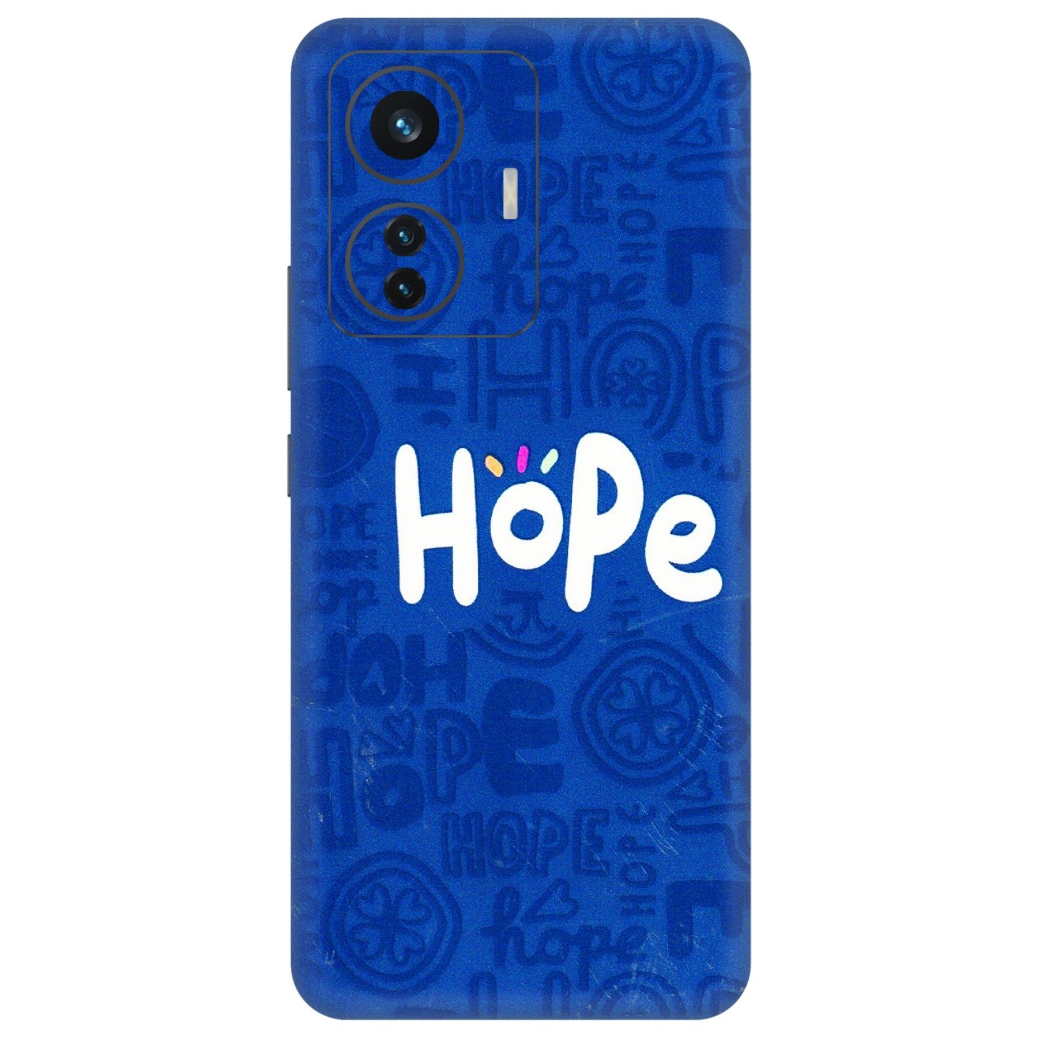IQOO Phone Skins (All Models) - Hope Doodles Blue - 3D Embossed Finish (L-43) IQOO Z6 PRO 5G