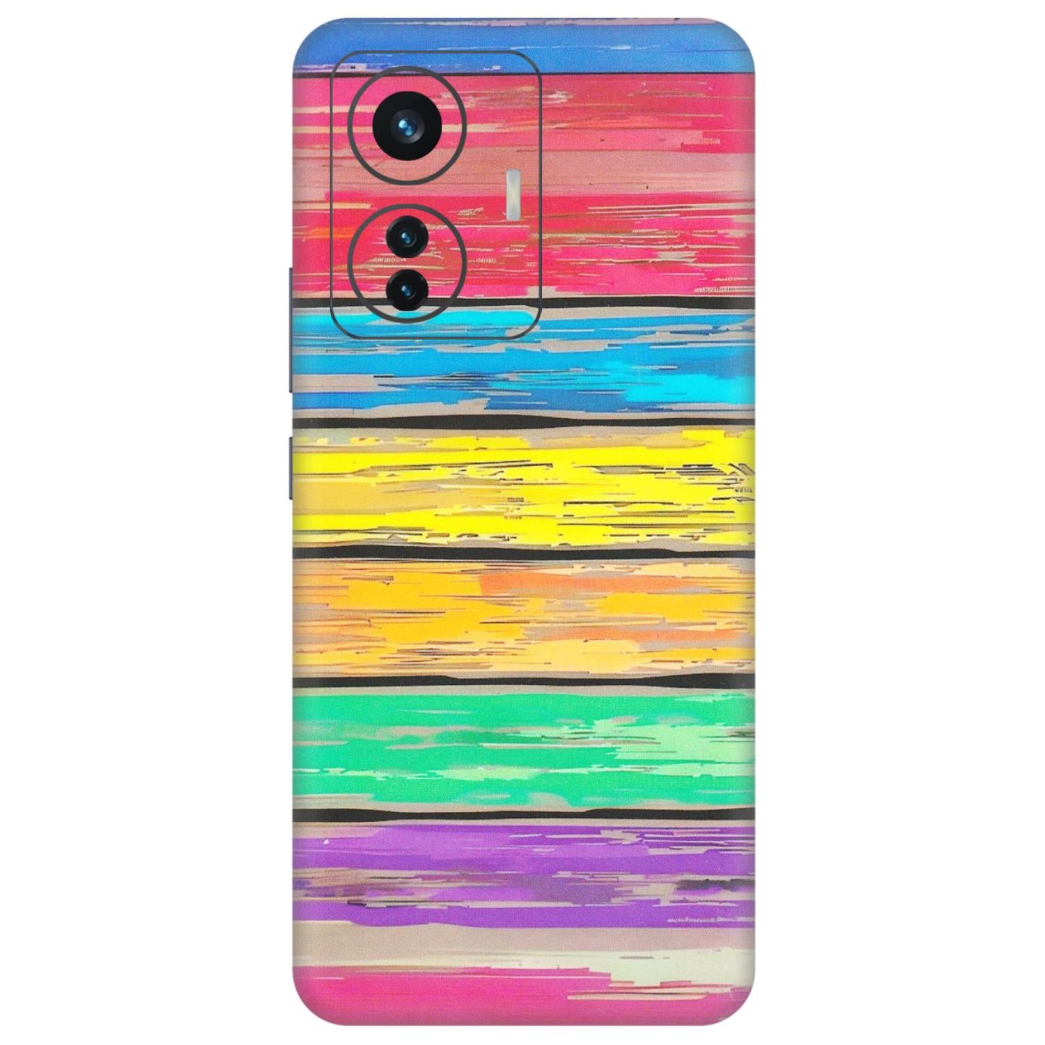 IQOO Phone Skins (All Models) - Multi Colour Wooden Wall - Matte Finish (M-96) IQOO Z6 PRO 5G