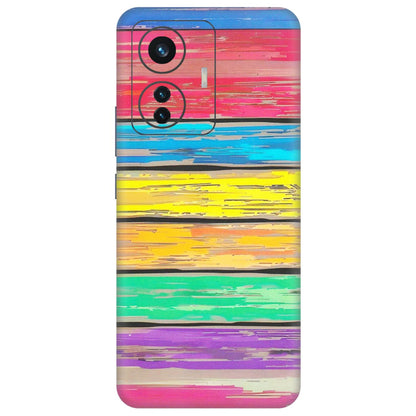 IQOO Phone Skins (All Models) - Multi Colour Wooden Wall - Matte Finish (M-96) IQOO Z6 PRO 5G