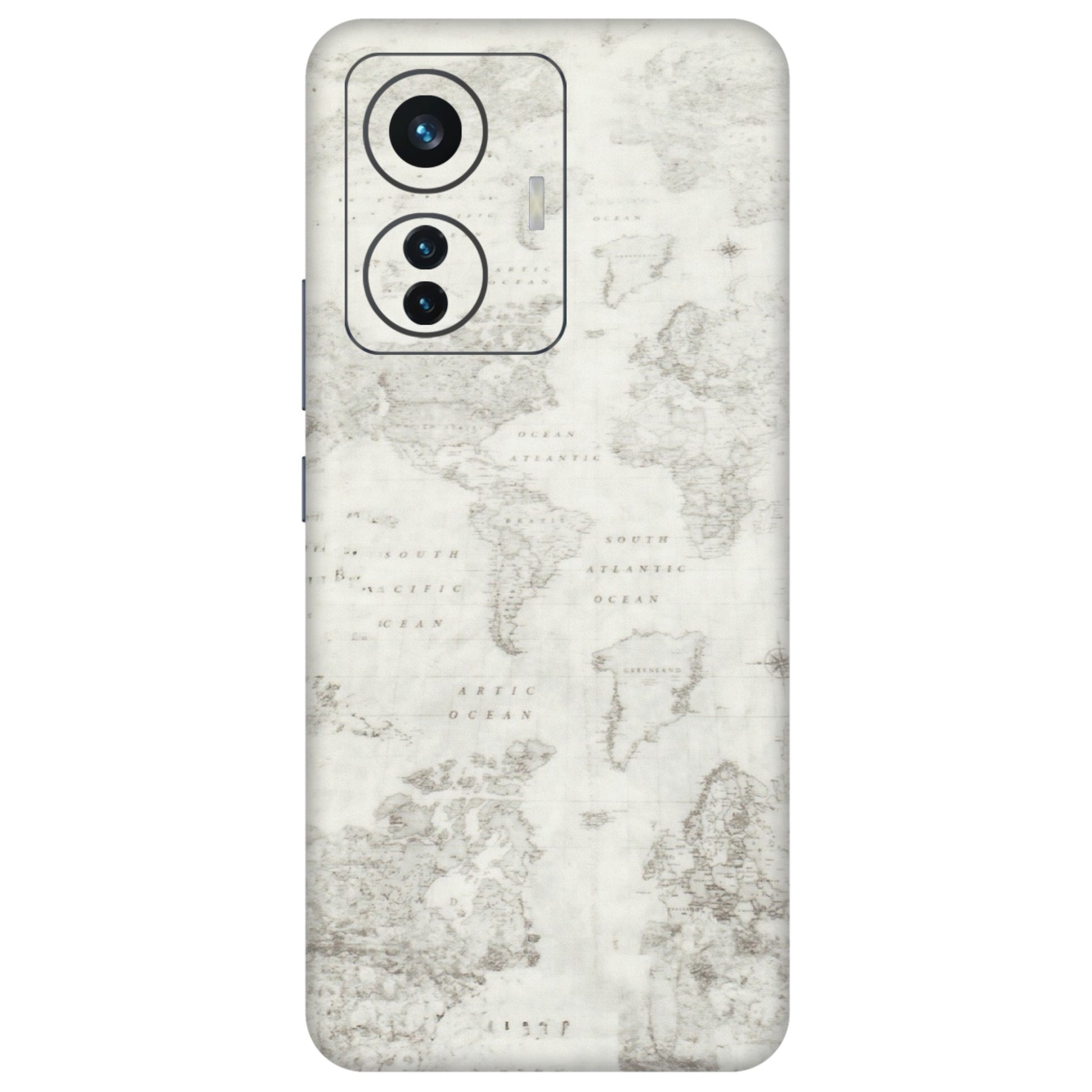IQOO Phone Skins (All Models) - World Travel Map - Transparent Finish (T-04) IQOO Z6 PRO 5G