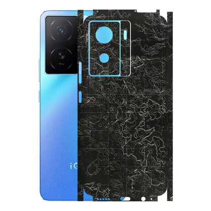 IQOO Phone Skins (All Models) - Black map Texture - 3D Embossed Finish (L-201) IQOO Z7
