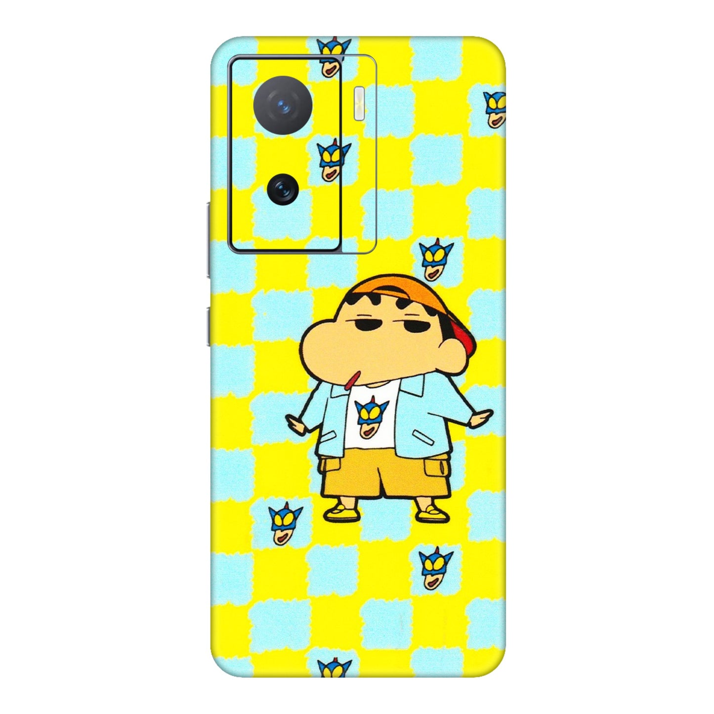 IQOO Phone Skins (All Models) - Yellow Blue Shinchan Cute - 3D Embossed Finish (L-221) IQOO Z7