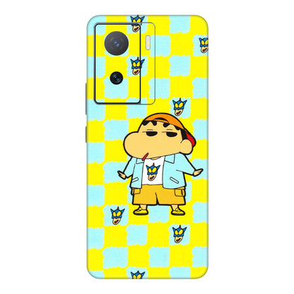 IQOO Phone Skins (All Models) - Yellow Blue Shinchan Cute - 3D Embossed Finish (L-221) IQOO Z7