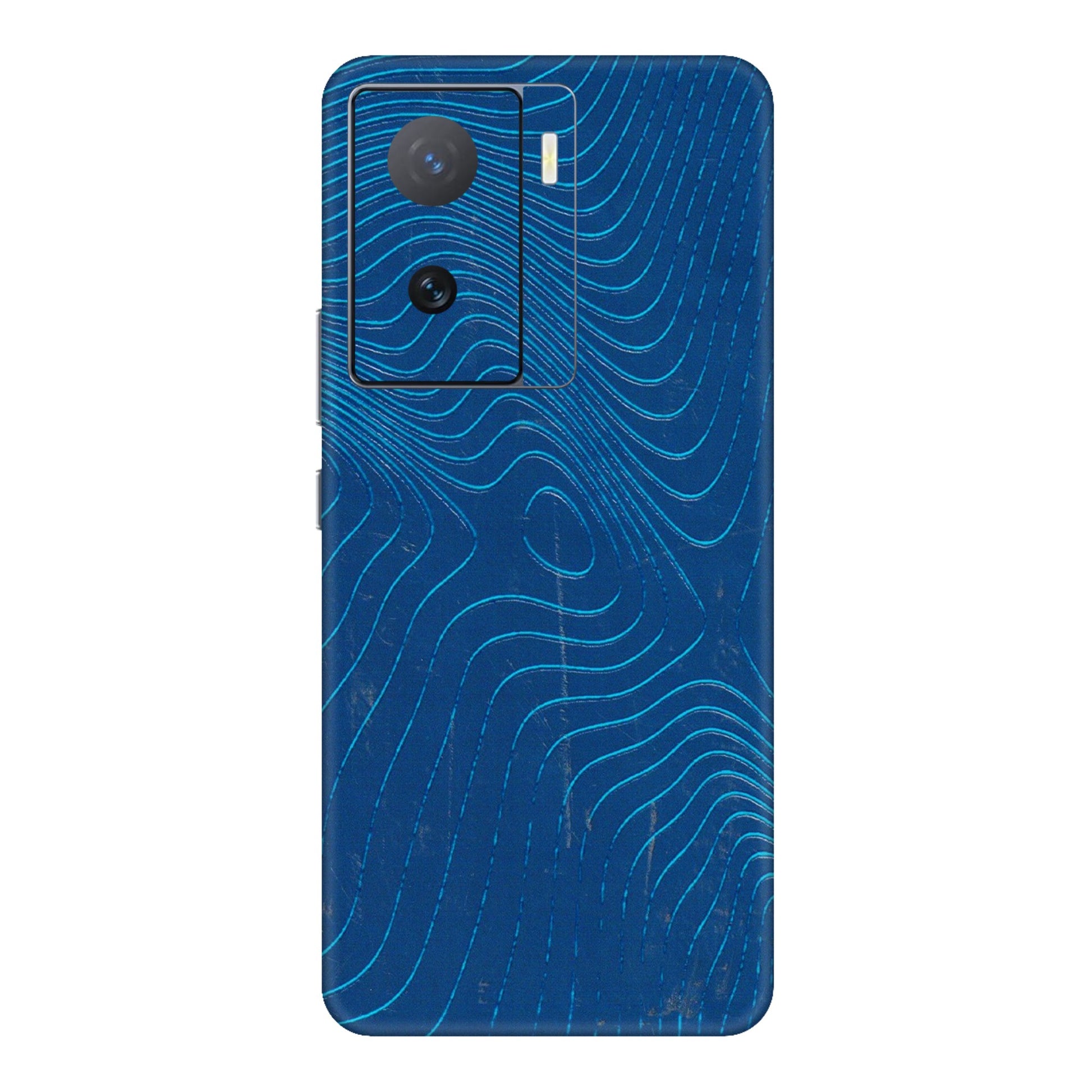IQOO Phone Skins (All Models) - Abstract Blue Line Map - 3D Embossed Finish (L-272) IQOO Z7