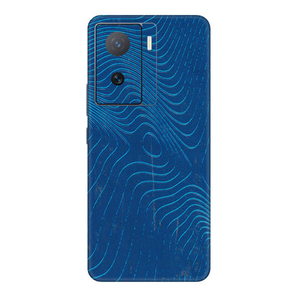 IQOO Phone Skins (All Models) - Abstract Blue Line Map - 3D Embossed Finish (L-272) IQOO Z7