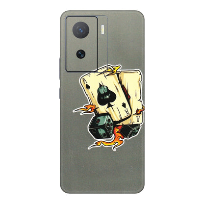 IQOO Phone Skins (All Models) - Grey Cards Of Ace - 3D Embossed Finish (L-77) IQOO Z7