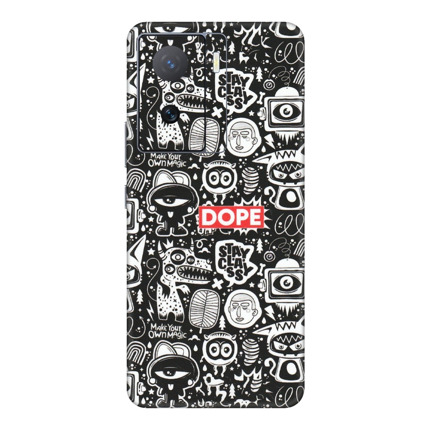 IQOO Phone Skins (All Models) - Dope Stay Classy Black Doodles - Matte Finish (M-126) IQOO Z7