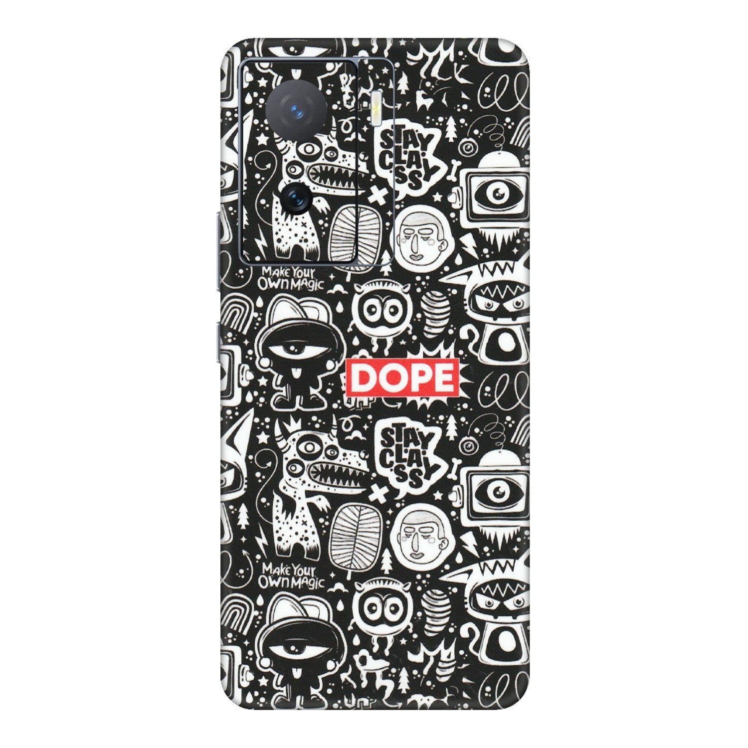 IQOO Phone Skins (All Models) - Dope Stay Classy Black Doodles - Matte Finish (M-126) IQOO Z7