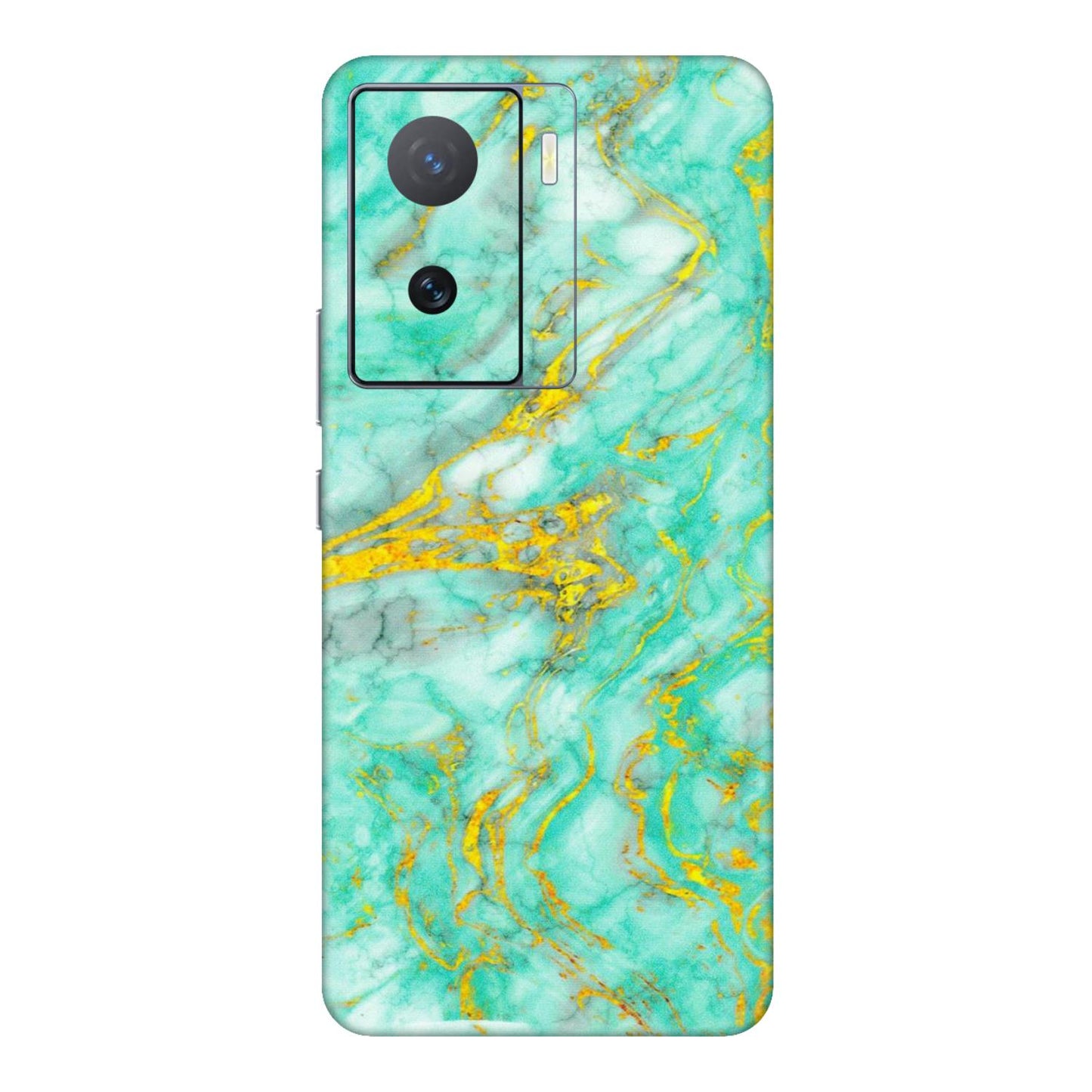 IQOO Phone Skins (All Models) - Green And Gold Marble Feel - Matte Finish (M-16) IQOO Z7