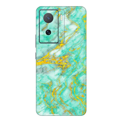 IQOO Phone Skins (All Models) - Green And Gold Marble Feel - Matte Finish (M-16) IQOO Z7