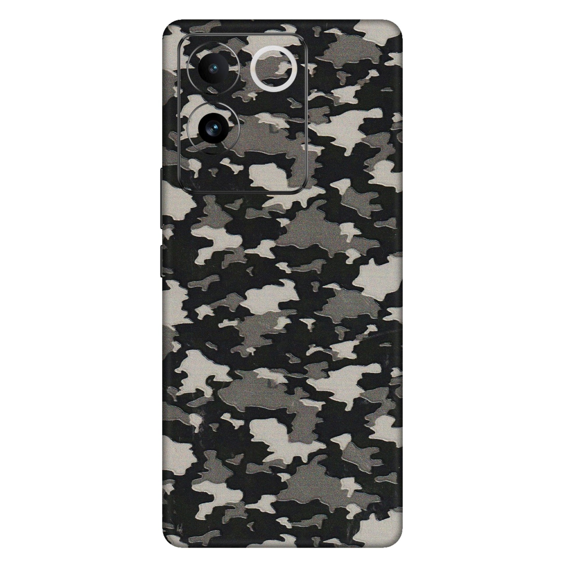 IQOO Phone Skins (All Models) - Black/Grey Camoflaunge - 3D Embossed Finish (L-142) IQOO Z7 Pro