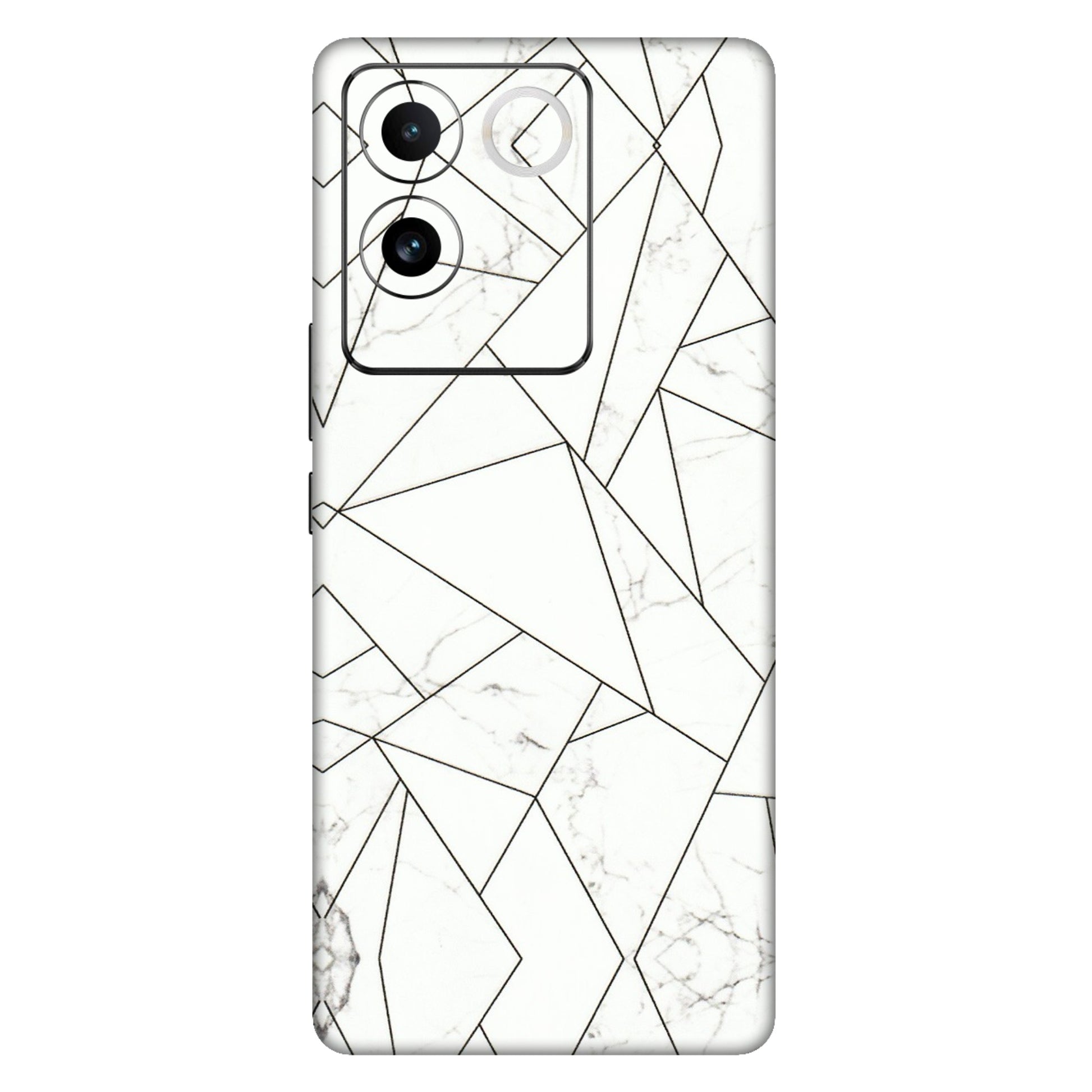 IQOO Phone Skins (All Models) - Luxury White Marble Effect - 3D Embossed Finish (L-168) IQOO Z7 Pro
