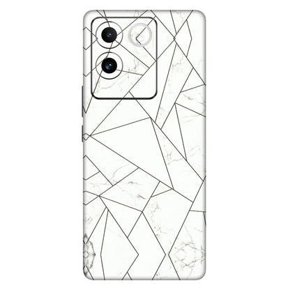 IQOO Phone Skins (All Models) - Luxury White Marble Effect - 3D Embossed Finish (L-168) IQOO Z7 Pro