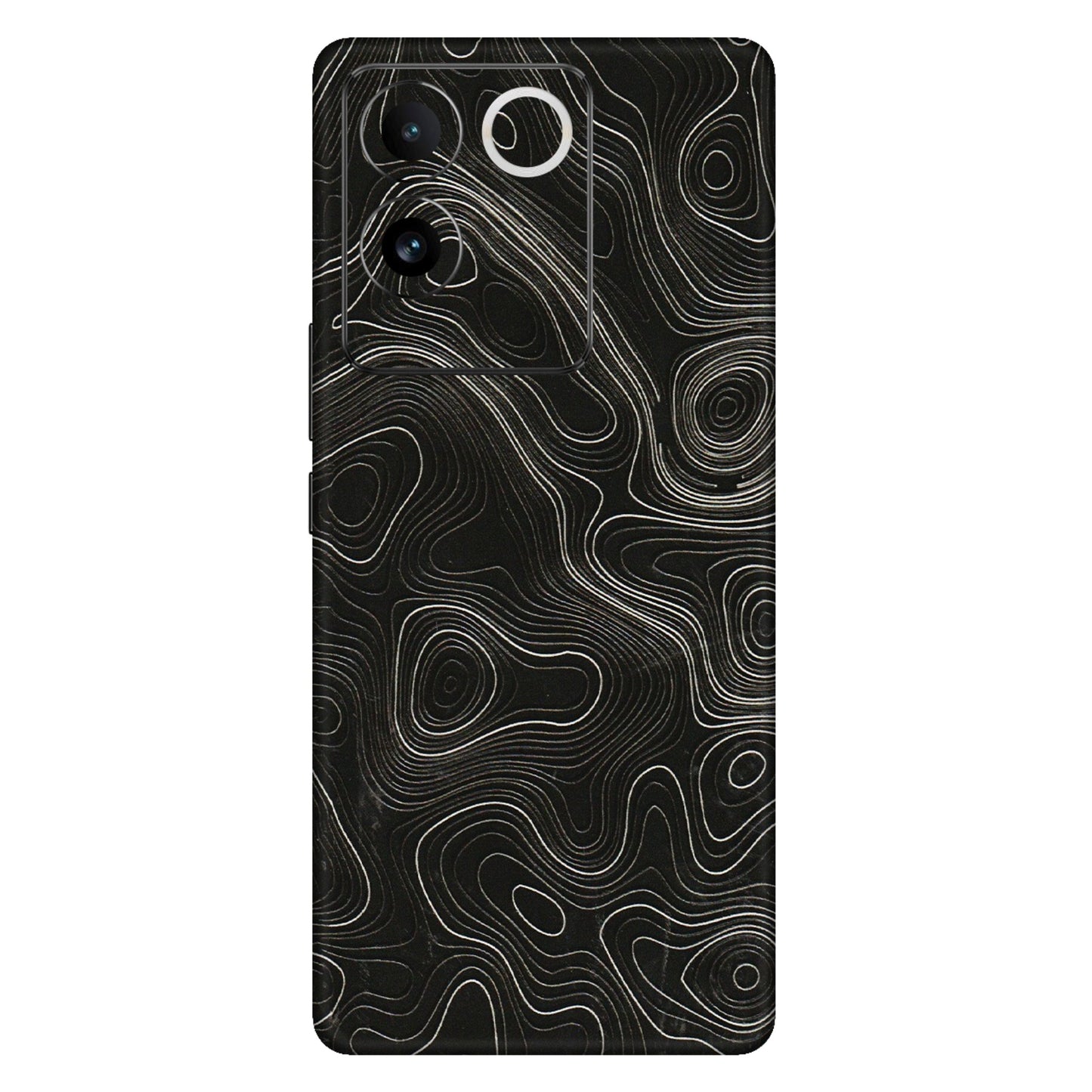 IQOO Phone Skins (All Models) - Black Swirl - 3D Embossed Finish (L-196) IQOO Z7 Pro