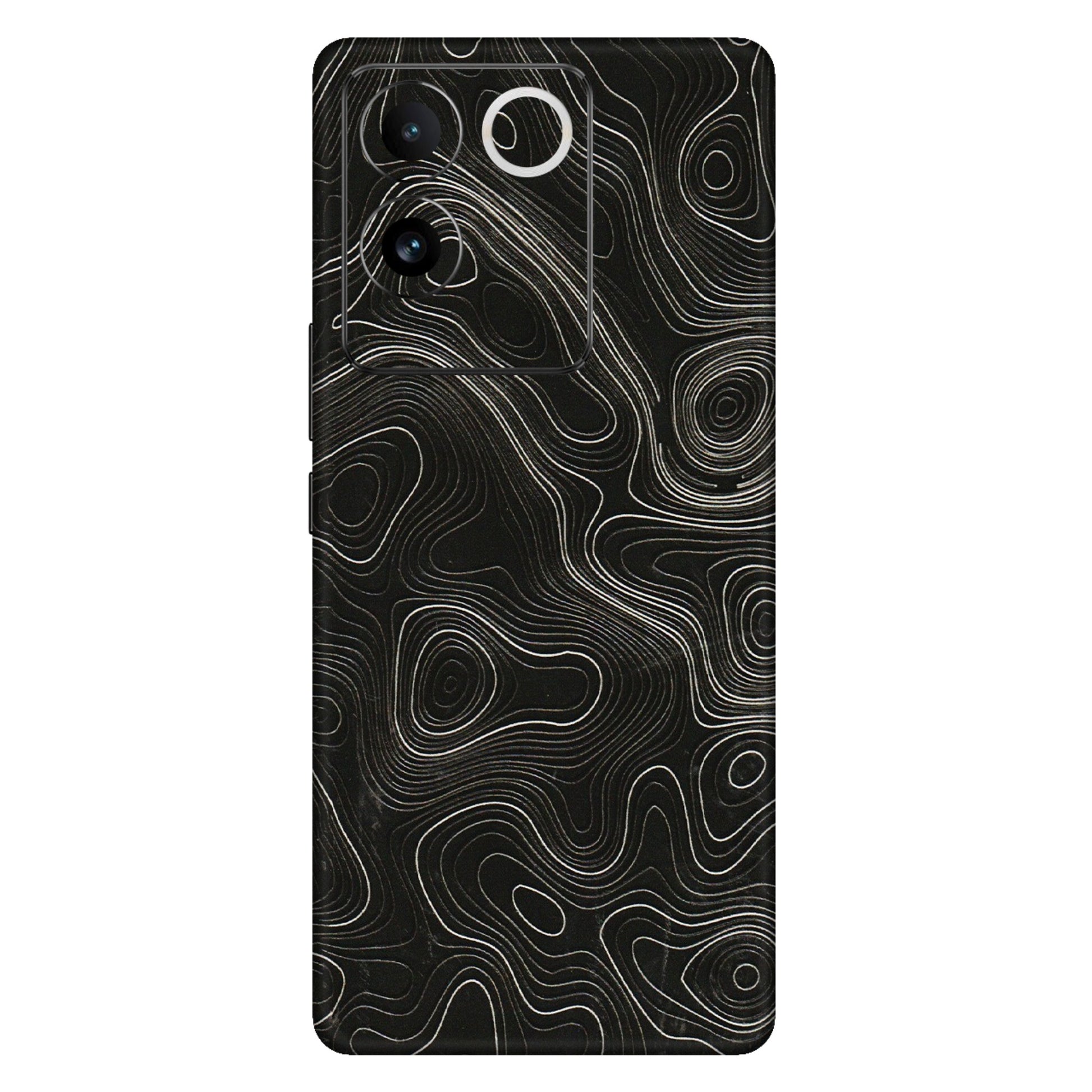 IQOO Phone Skins (All Models) - Black Swirl - 3D Embossed Finish (L-196) IQOO Z7 Pro