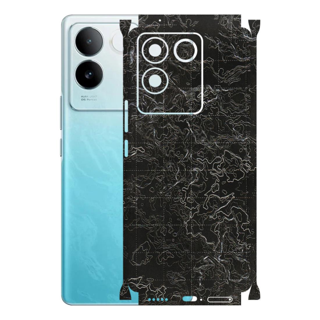 IQOO Phone Skins (All Models) - Black map Texture - 3D Embossed Finish (L-201) IQOO Z7 Pro
