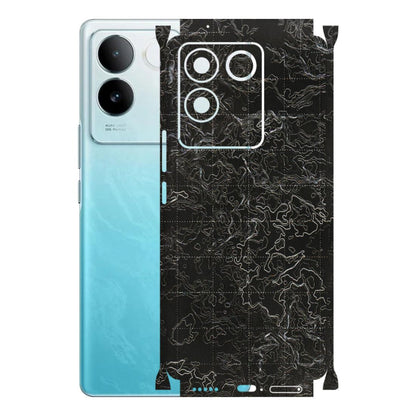 IQOO Phone Skins (All Models) - Black map Texture - 3D Embossed Finish (L-201) IQOO Z7 Pro
