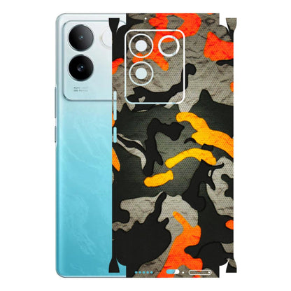 IQOO Phone Skins (All Models) - Orange Camouflage - 3D Embossed Finish (L-204) IQOO Z7 Pro