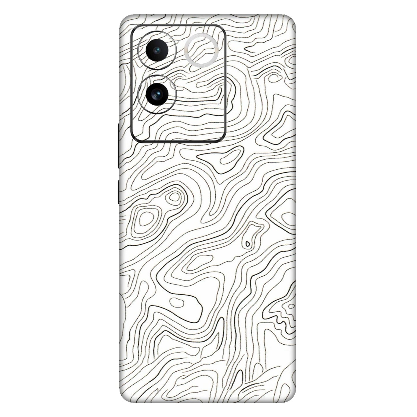 IQOO Phone Skins (All Models) - White Black Swirls - 3D Embossed Finish (L-219) IQOO Z7 Pro