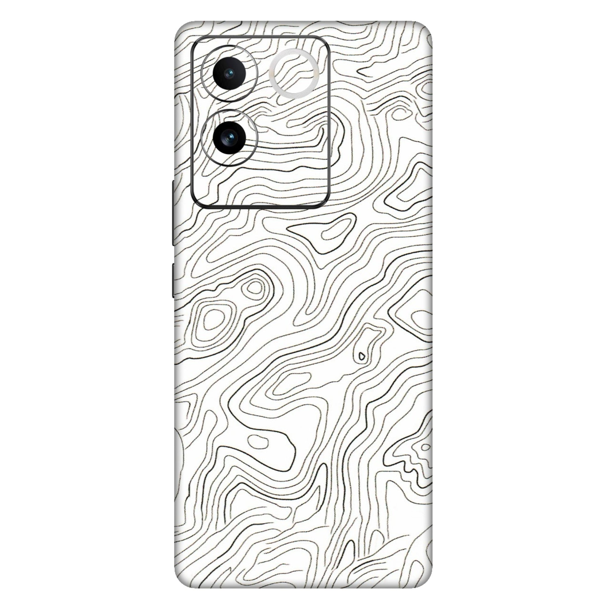 IQOO Phone Skins (All Models) - White Black Swirls - 3D Embossed Finish (L-219) IQOO Z7 Pro