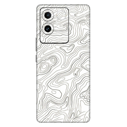 IQOO Phone Skins (All Models) - White Black Swirls - 3D Embossed Finish (L-219) IQOO Z7 Pro