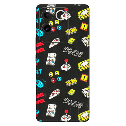 IQOO Phone Skins (All Models) - Gaming Doodles - 3D Embossed Finish (L-224) IQOO Z7 Pro