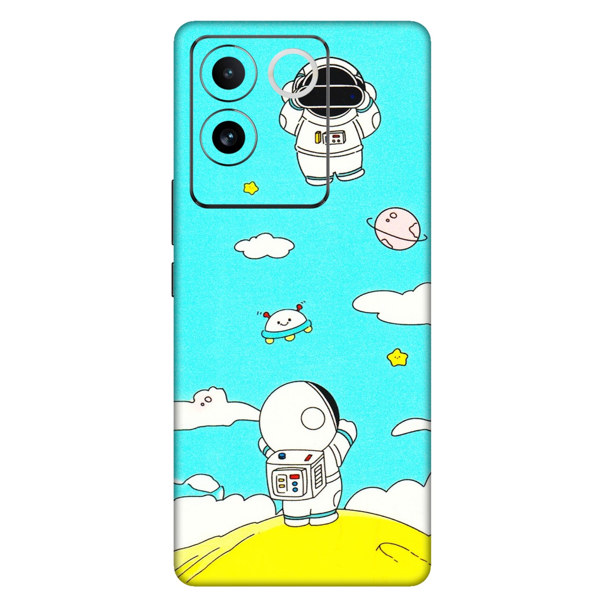 IQOO Phone Skins (All Models) - Blue Skies Astro Float - 3D Embossed Finish (L-230) IQOO Z7 Pro