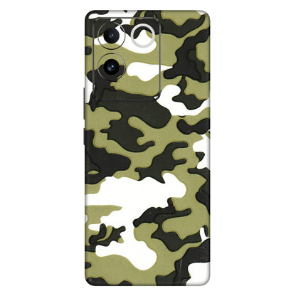 IQOO Phone Skins (All Models) - Camouflages White And Green - 3D Embossed Finish (L-243) IQOO Z7 Pro