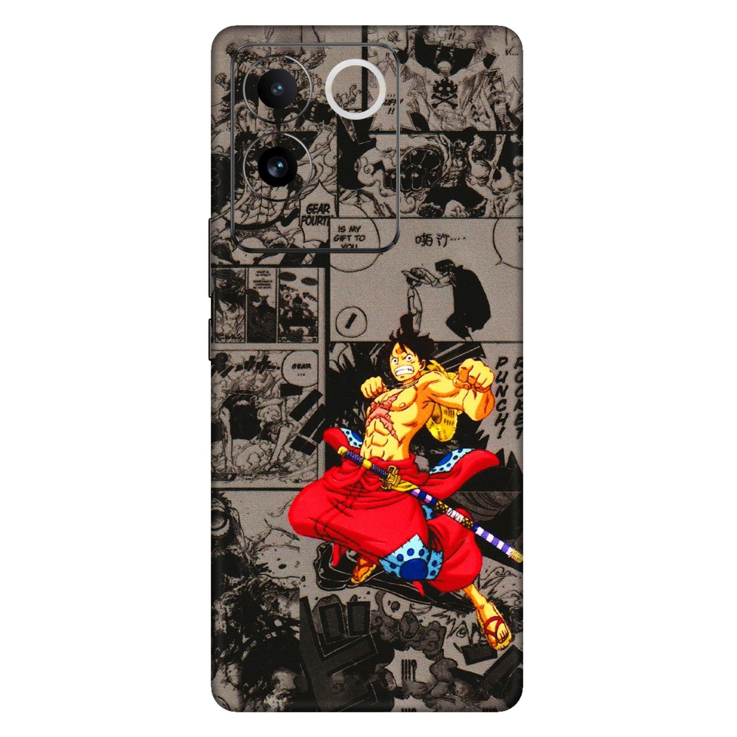 IQOO Phone Skins (All Models) - One Piece Rocket Punch Manga - 3D Embossed Finish (L-25) IQOO Z7 Pro