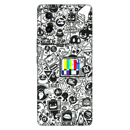IQOO Phone Skins (All Models) - Doodles Positive Art - 3D Embossed Finish (L-263) IQOO Z7 Pro
