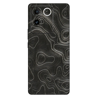 IQOO Phone Skins (All Models) - Abstract White Line Map - 3D Embossed Finish (L-269) IQOO Z7 Pro
