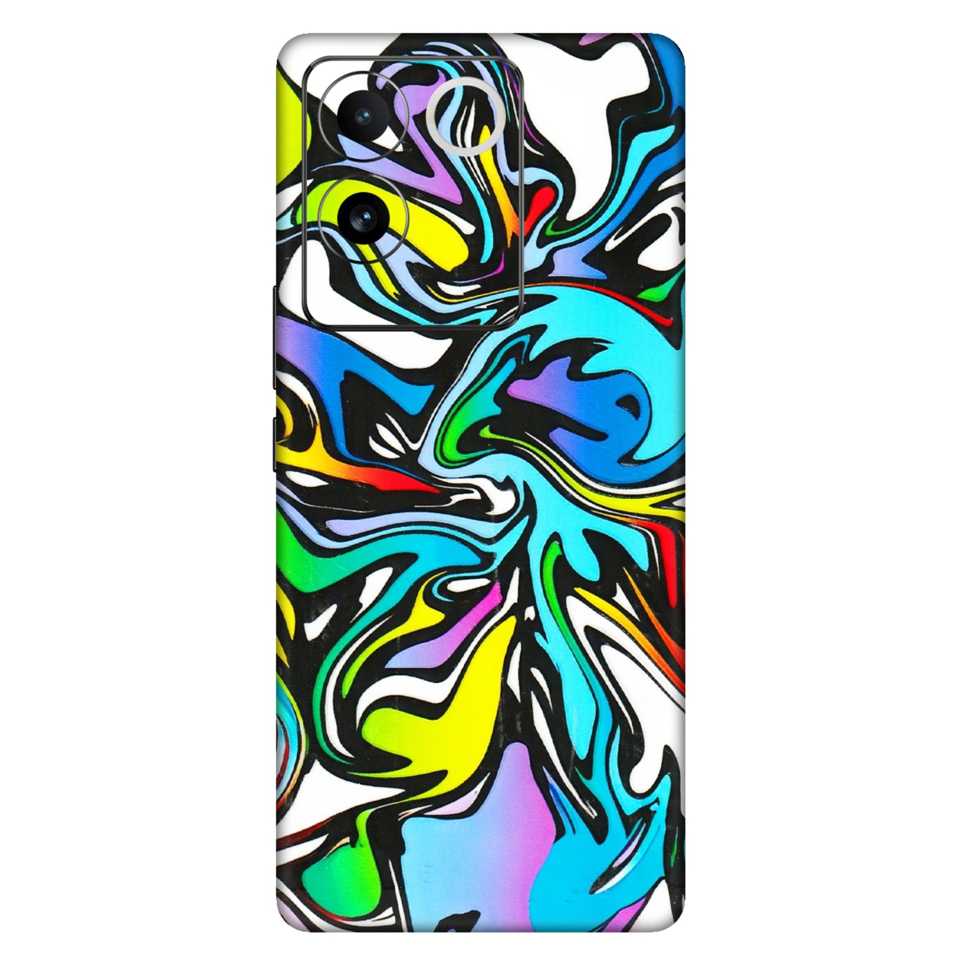 IQOO Phone Skins (All Models) - Abstract Colour Paints - 3D Embossed Finish (L-271) IQOO Z7 Pro
