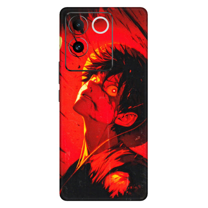 IQOO Phone Skins (All Models) - D.Luffy Power Up One Piece Anime - 3D Embossed Finish (L-326) IQOO Z7 Pro