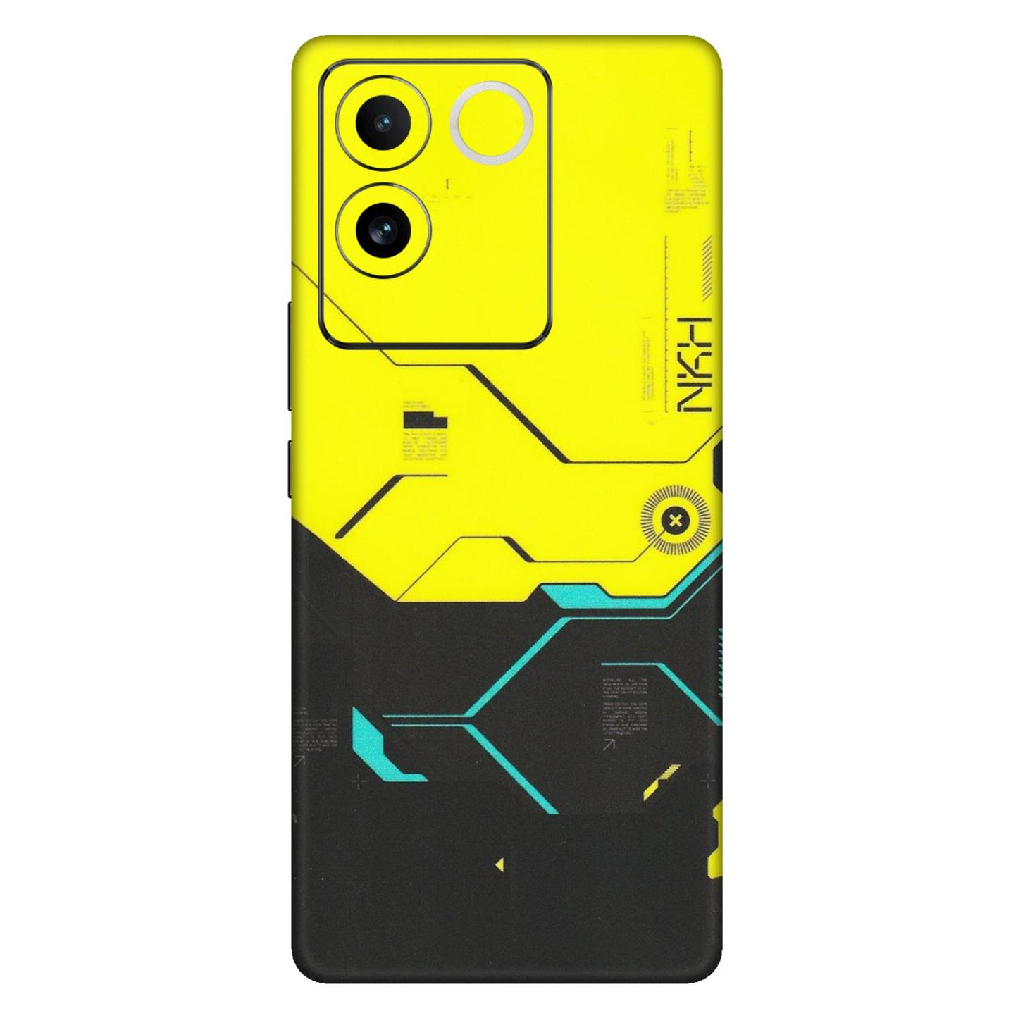 IQOO Phone Skins (All Models) - Black Yellow Technica - Matte Finish (M-53) IQOO Z7 Pro