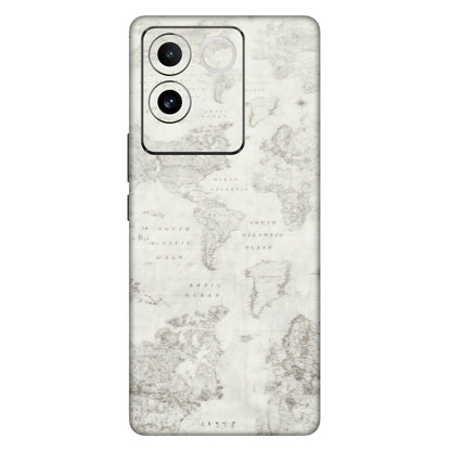 IQOO Phone Skins (All Models) - World Travel Map - Transparent Finish (T-04) IQOO Z7 Pro