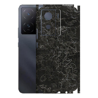 IQOO Phone Skins (All Models) - Black map Texture - 3D Embossed Finish (L-201) IQOO Z7 S 5G