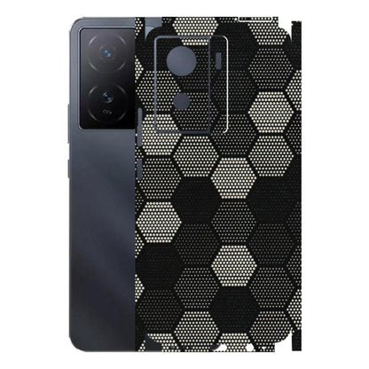 IQOO Phone Skins (All Models) - Black & White Dotted Honeycomb Texture - 3D Embossed Finish (L-202) IQOO Z7 S 5G