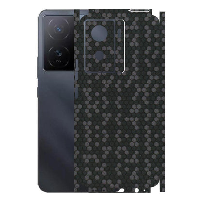 IQOO Phone Skins (All Models) - Black Grey Honeycomb Sober - 3D Embossed Finish (L-85) IQOO Z7 S 5G