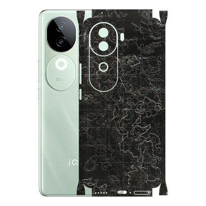 IQOO Phone Skins (All Models) - Black map Texture - 3D Embossed Finish (L-201) IQOO Z9S