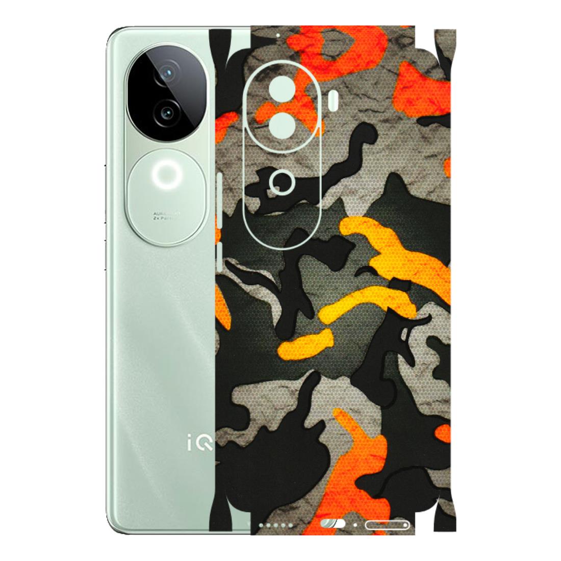 IQOO Phone Skins (All Models) - Orange Camouflage - 3D Embossed Finish (L-204) IQOO Z9S