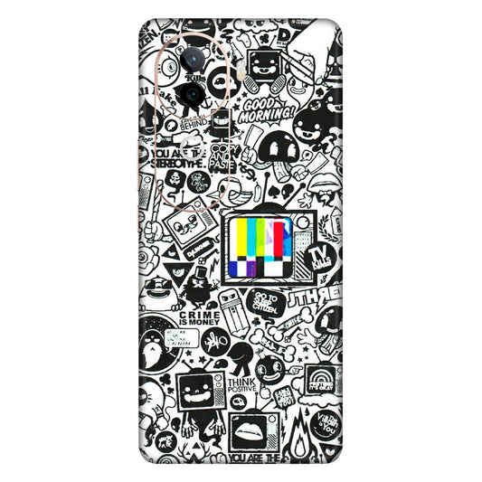 IQOO Phone Skins (All Models) - Doodles Positive Art - 3D Embossed Finish (L-263) IQOO Z9S