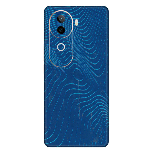 IQOO Phone Skins (All Models) - Abstract Blue Line Map - 3D Embossed Finish (L-272) IQOO Z9S