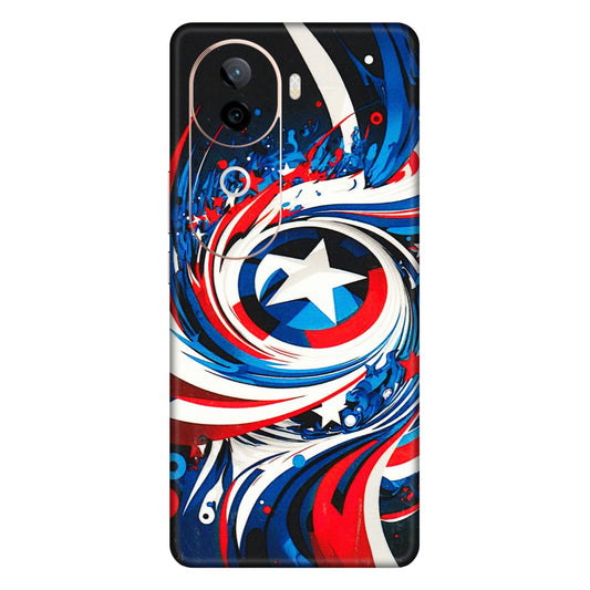 IQOO Phone Skins (All Models) - Captain America Logo - 3D Embossed Finish (L-307) IQOO Z9S