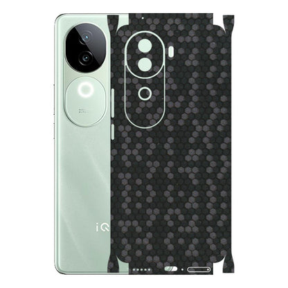 IQOO Phone Skins (All Models) - Black Grey Honeycomb Sober - 3D Embossed Finish (L-85) IQOO Z9S