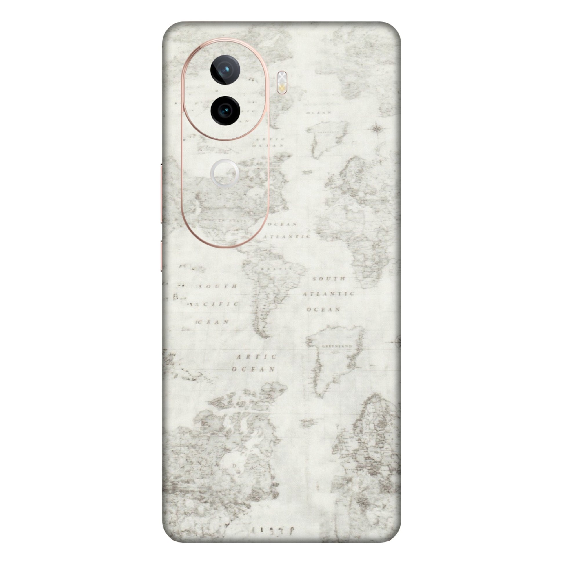 IQOO Phone Skins (All Models) - World Travel Map - Transparent Finish (T-04) IQOO Z9S