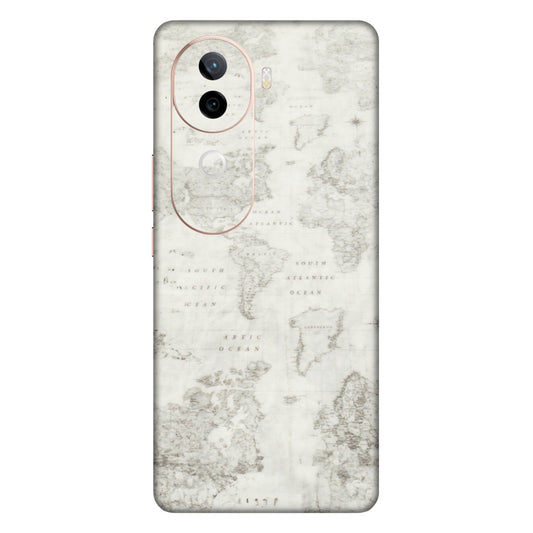 IQOO Phone Skins (All Models) - World Travel Map - Transparent Finish (T-04) IQOO Z9S