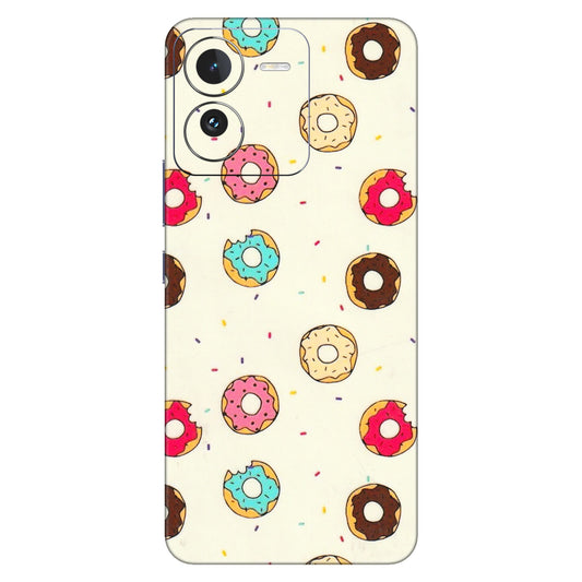 IQOO Phone Skins (All Models) - Mini Donuts Doodle Art - 3D Embossed Finish (L-122) IQOO Z9