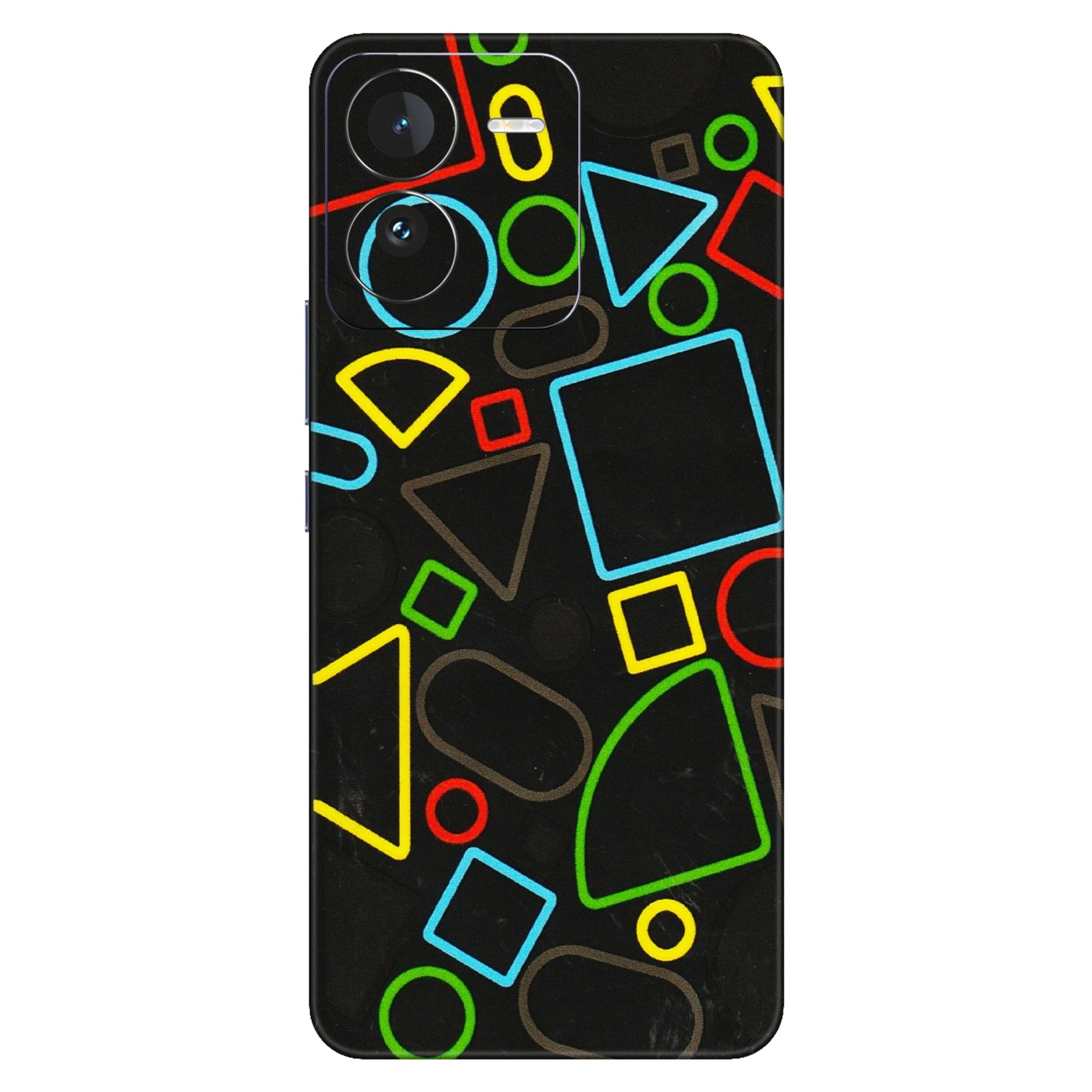 IQOO Phone Skins (All Models) - Black Shapes - 3D Embossed Finish (L-131) IQOO Z9
