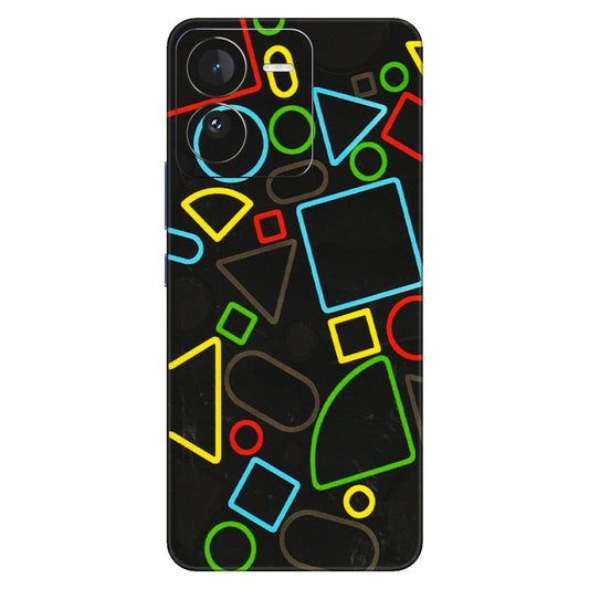 IQOO Phone Skins (All Models) - Black Shapes - 3D Embossed Finish (L-131) IQOO Z9